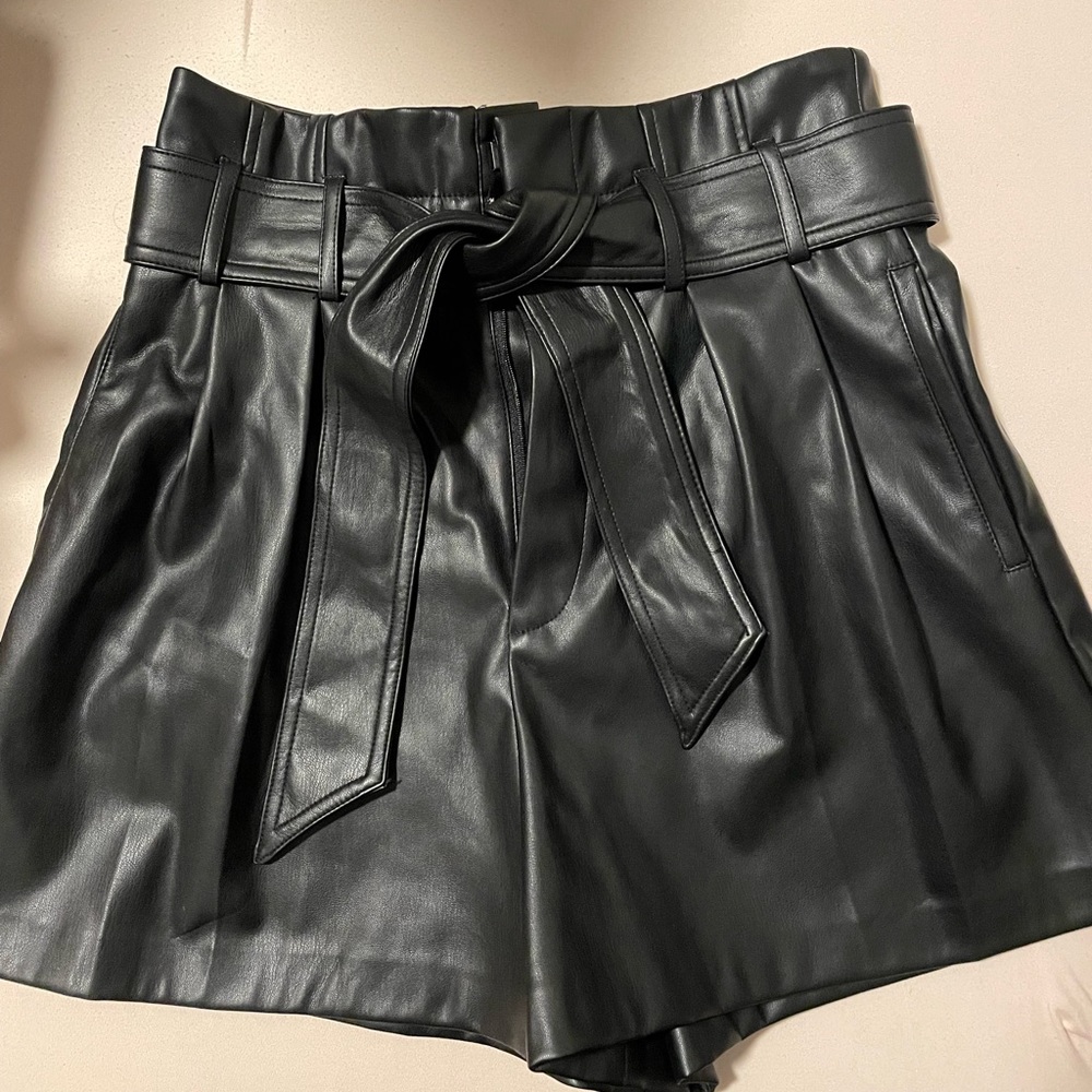 ZARA faux leather shorts